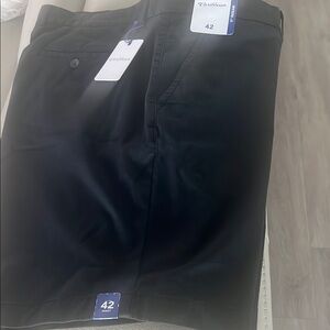 Caribbean Black Flat Front Shorts Casual Style